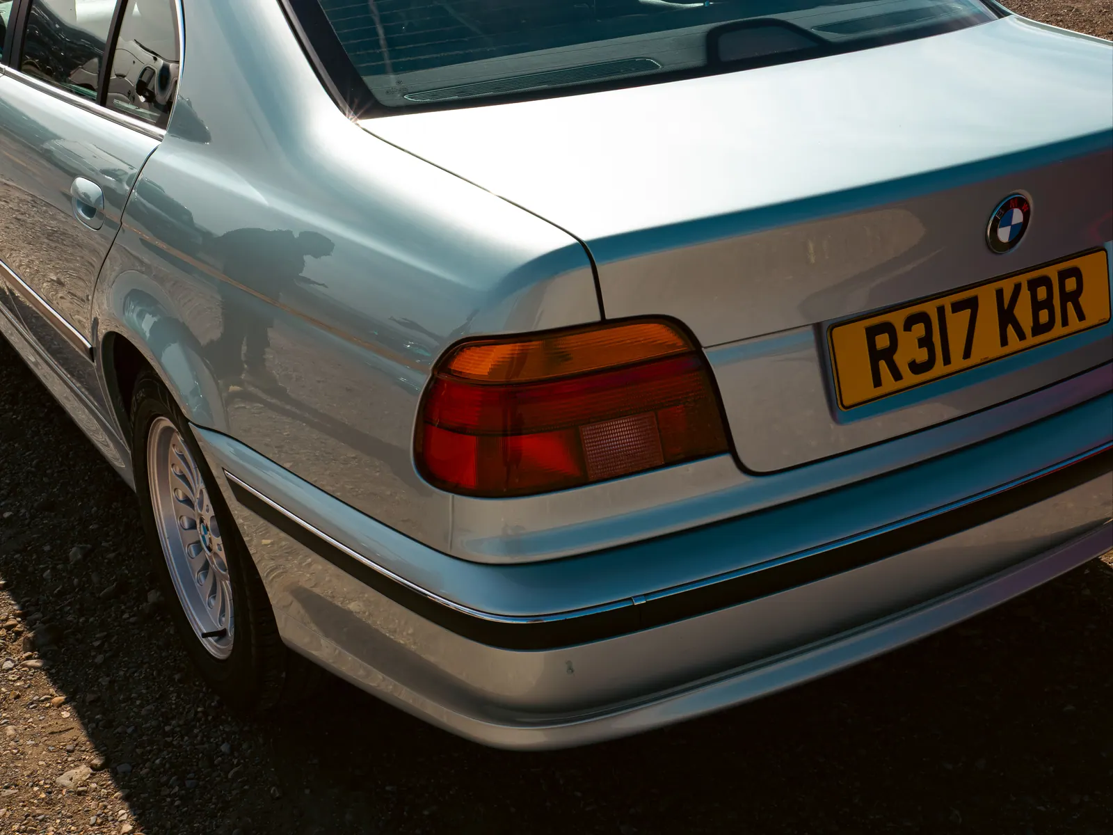 Rear of a silver BMW 5 Series